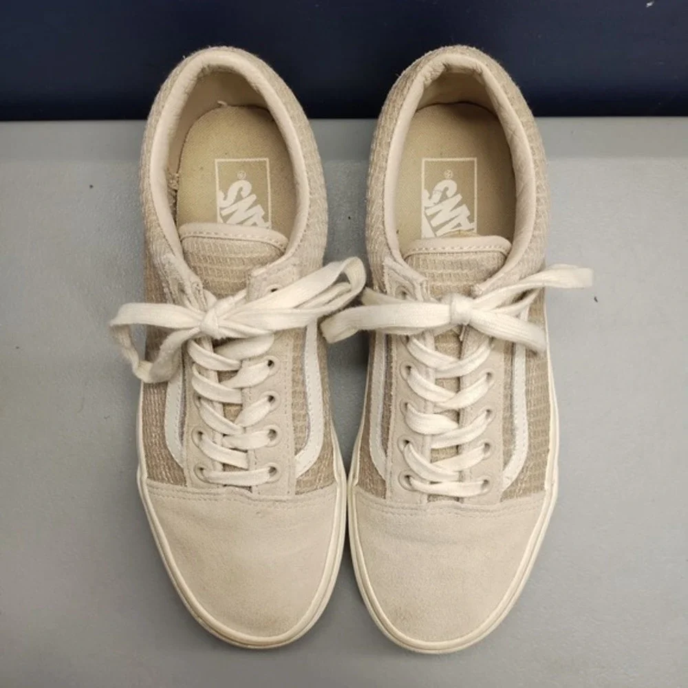 Vans Old Skool Skateboarding Shoes‎ Womens US Size 7.5 Gray White Lace Up 721356